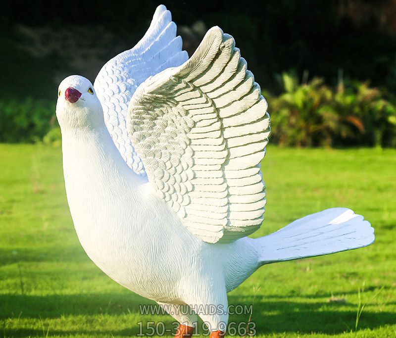 玻璃鋼樹脂大型仿真動物公園草坪鴿子雕塑