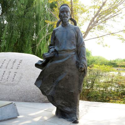 公園園林歷史唐代詩人杜甫銅雕塑