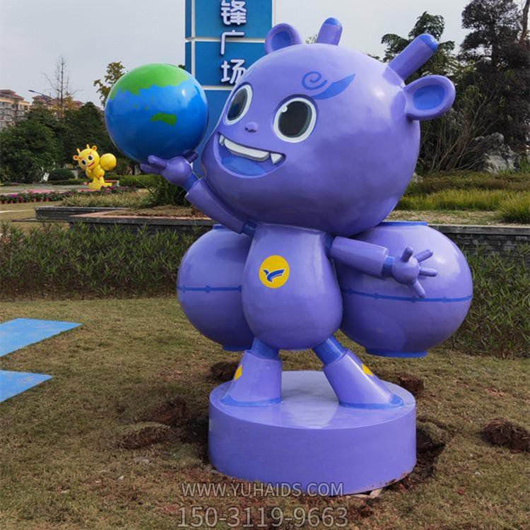 廣場公園玻璃鋼卡通創意小怪獸景觀擺件雕塑