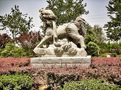 花廣場(chǎng)花園景觀大理石石雕麒麟雕塑