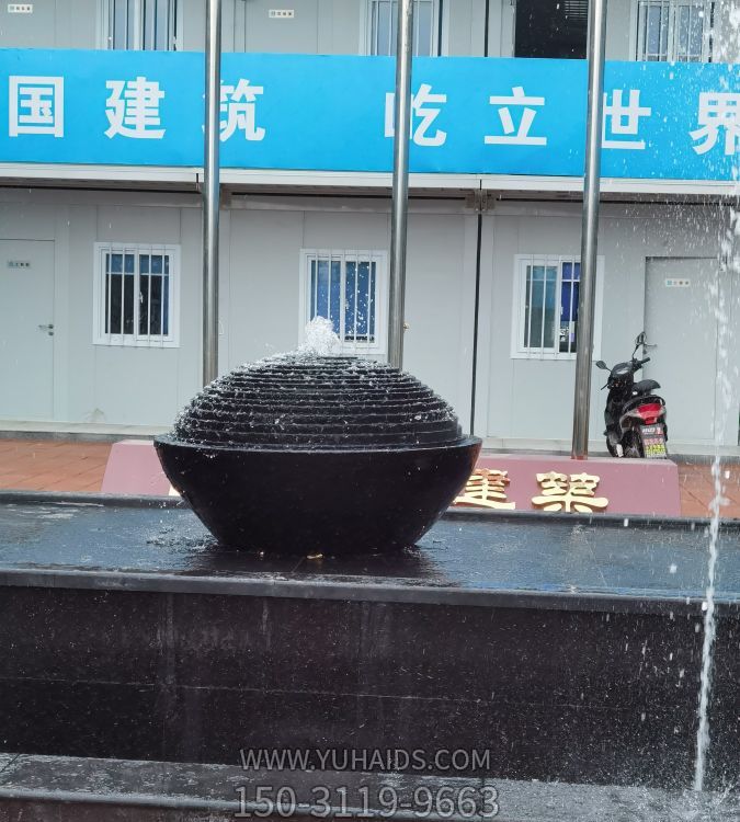 中國黑流水噴泉園林水池子石雕擺件雕塑