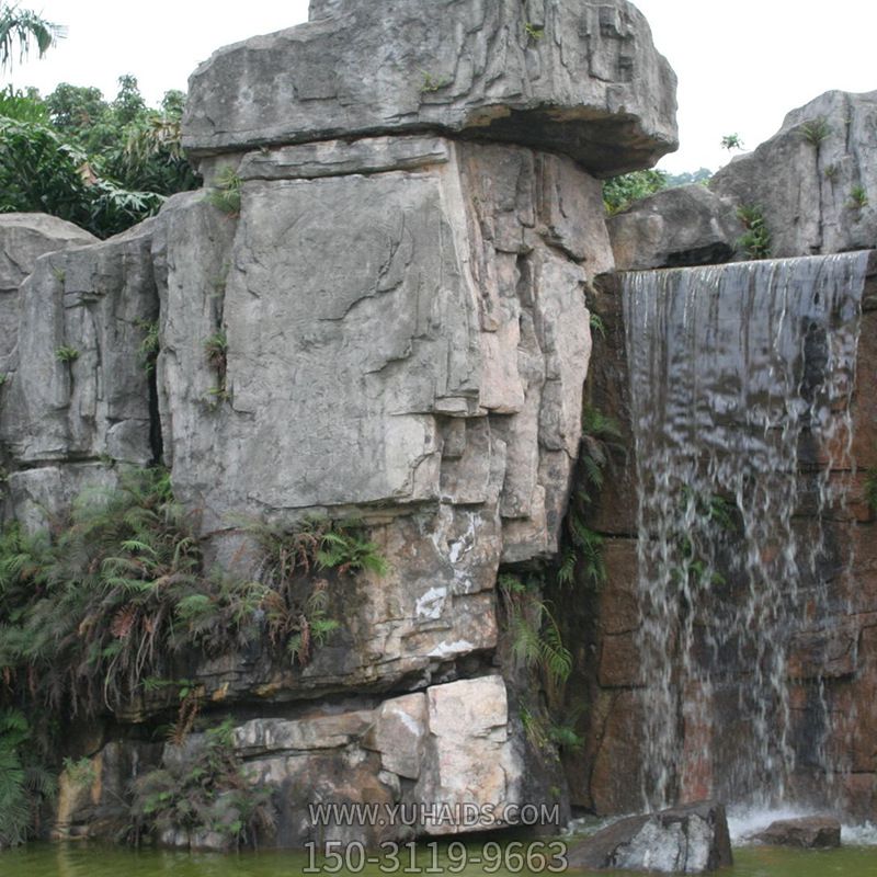 景區塑石假山流水瀑布水池景觀雕塑