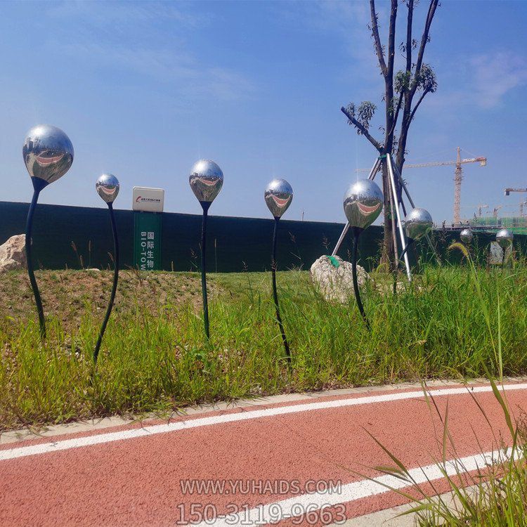 戶外公園路邊不銹鋼創意氣球雕塑