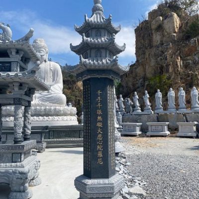 寺廟景觀大理石古建筑經幢雕塑