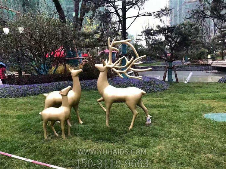 玻璃鋼動物雕塑鹿 戶外公園綠地擺件