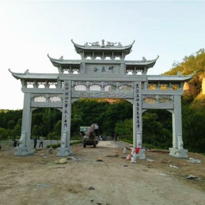 石雕牌坊仿古村口景區寺廟門口裝飾優質天然石材