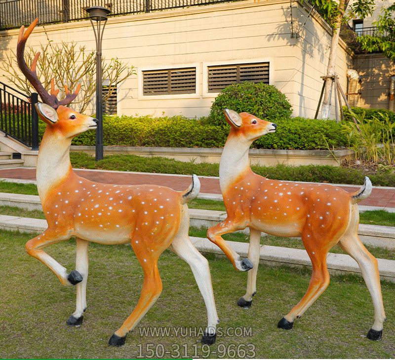 公園景區大型仿真動物園林景觀梅花鹿雕塑