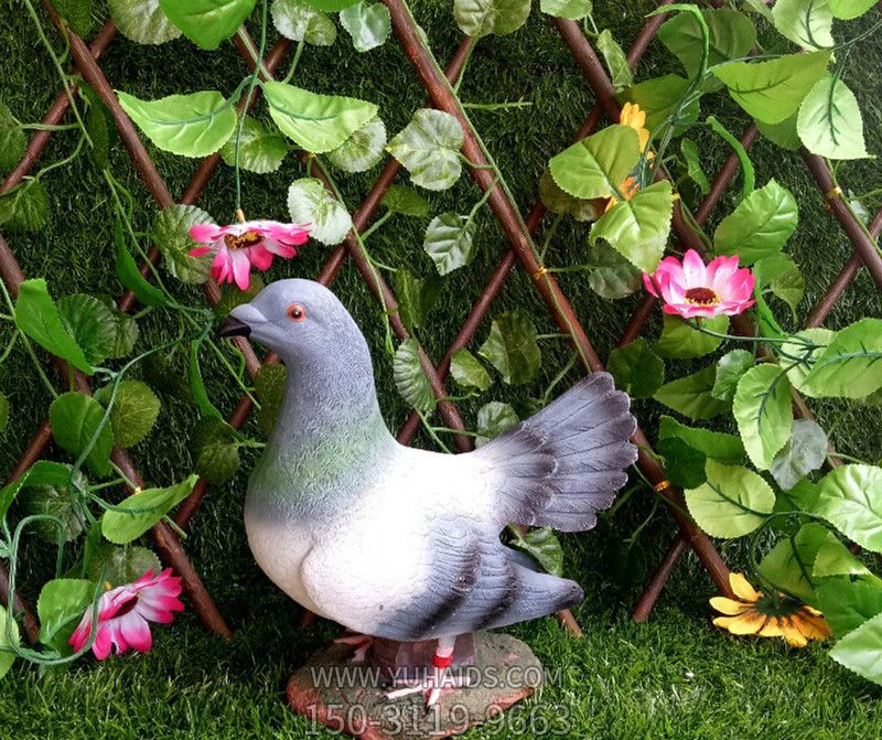 花園農場玻璃鋼樹脂工藝仿真動物鴿子雕塑