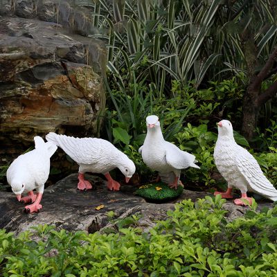 公園戶外池塘邊仿真動(dòng)物玻璃鋼材質(zhì)鴿子雕塑